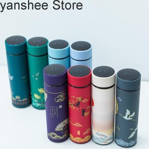 500ml intelligent thermos bottle, LED digital temperature display, stainless steel thermos, intelligent thermos cup