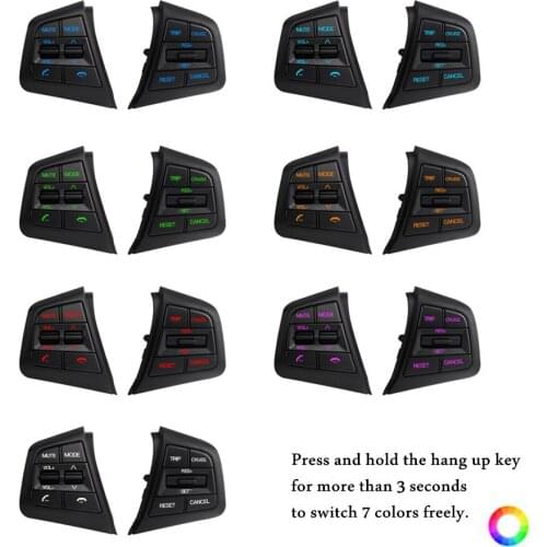 7 color free switching Steering Wheel Button Cruise Control For Hyundai Creta ix25 1.6L Multifunction Bluetooth Remote Volume