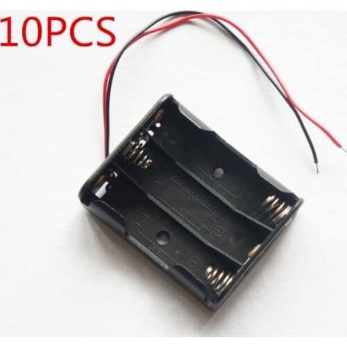 10x New Spring Clip Black Plastic 3 x 1.5V AA Battery Case Slot Holder