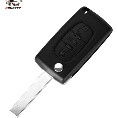 DANDKEY 3 Buttons Flip Remote Key Shell Car Keys Blank Cover For Citroen CE0523/CE0536 Type HU83/VA2 Blade
