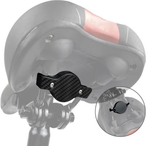 For AirTag Bike Seat Mount - Road Bicycle Support Holder Carbon Fiber Film Mountain Bike Seat Anti-lost GPS Location Case