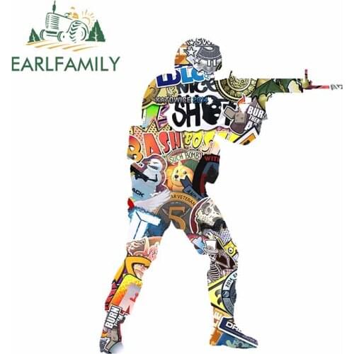 EARLFAMILY 13cm x 9.8cm For CSGO Motorcycle Car Bumper Stickers Funny Decal Vinyl Material Sunscreen Suitable for VAN RV
