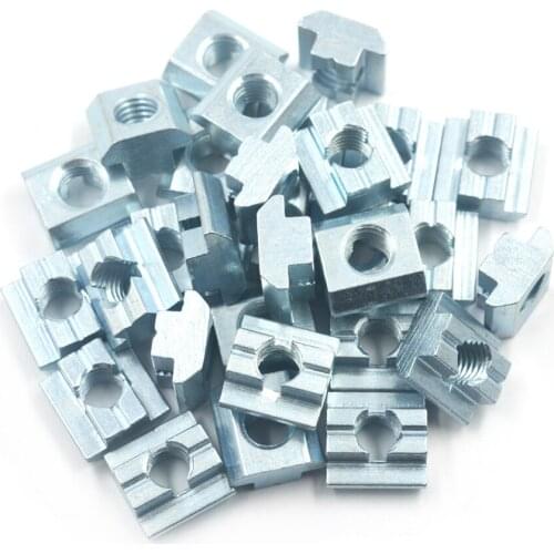 European Standard 45 Series Aluminum Slot Carbon Steel Half Round Roll In Sliding T Slot Nut with M10 Thread Pack of 30