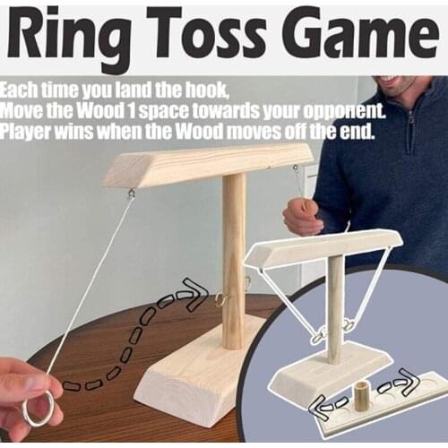 Ring Toss Games for Kids Adults Wooden Mini Ring Toss Game with Shot Ladder Bundle Toss Tailgating Game Set For 2 Hooks