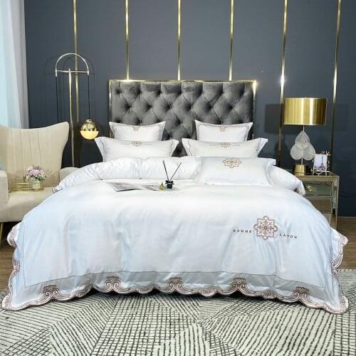2021 new Cotton washed silk Embroidery bedding sets bed set double queen king size duvet cover bed sheet set pillowcase 4Pcs