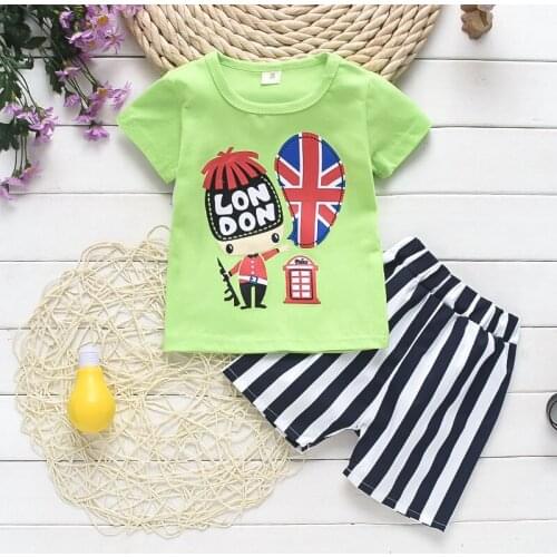 Baby Boys Clothing Sets Cute Summer Outfit T-Shirt Cartoon Kids Boys Clothes Suit For Infant