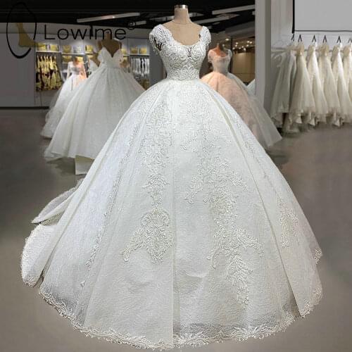 Princess Ball Gown Lace Wedding Dresses Sweeheart Neck Court Train Beading Bridal Gowns Vestido De Novias