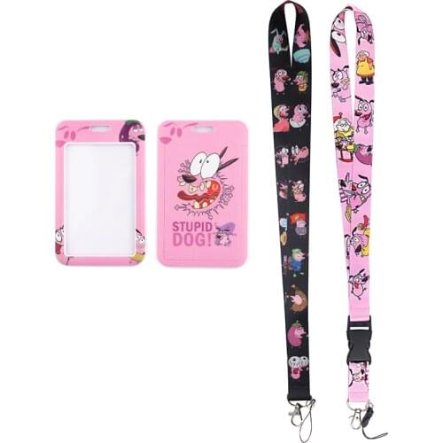 MD227 DMLSKY Cartoon Funny Dog Lanyard Keychain key Badge ID Mobile Phone Rope Cute Gifts Lanyard With Card Holder