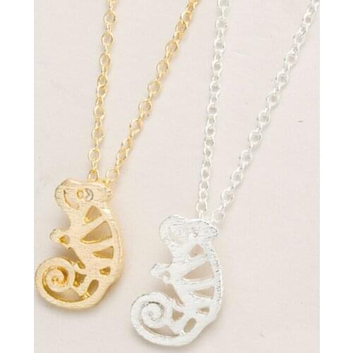 Fashion chameleon pendant necklace, hollow out the chameleon necklaces for women