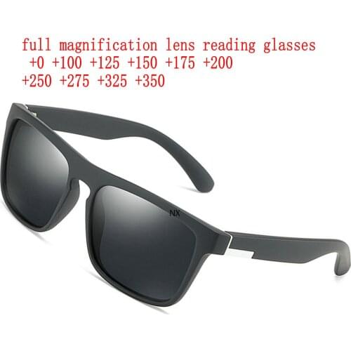Fashion Sports Full Reading Sunglasses Mens Outdoor Driving Classic Magnification Reader Goggles Man Square Reading Glasses NX