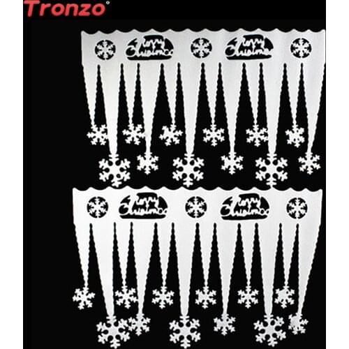 Tronzo Icicle Window Stickers Christmas Door Decoration 2pcs Merry Christmas Snowflake Ornament Xmas Decor For Home Navidad 2018
