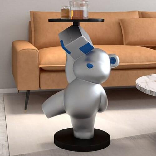 NordicStyle Originality Rubiks Cube Bear Floor Statue Modern Home Decoration Large Landing Living Room Decor Sculpture Figurine