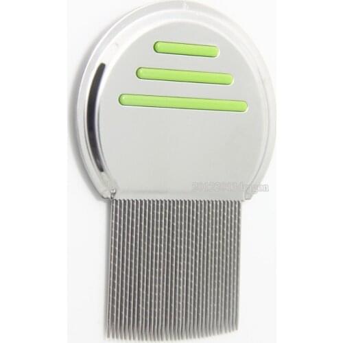 Peine para piojos de meral inoxidable natural de tratamiento para piojos Verde