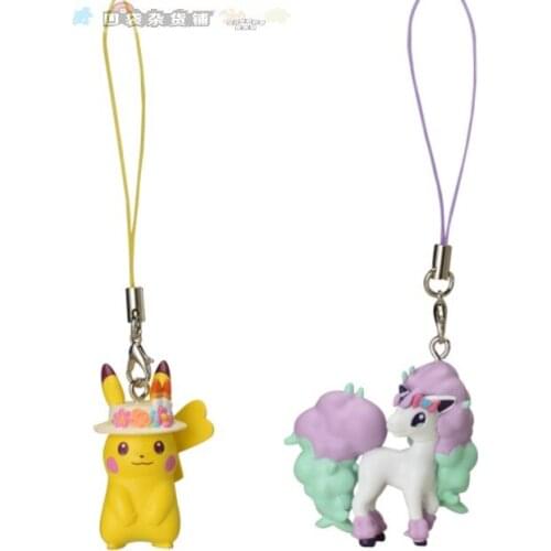 Pokemon Easter Yamper Scorbunny Alcremie Sylveon Pikachu Cute Action Figure Toys Phone Charms