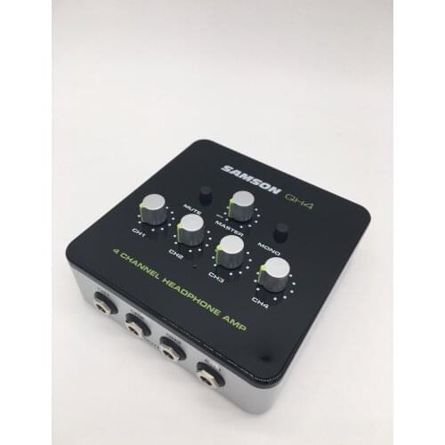 SAMSON QH4 portable 4-channel headphone amplifier audio stereo DJ monitoring headphone Amp with power adapter for studio