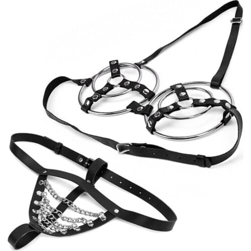 BDSM Sex Love Flirting Breast Bondage Restraint Set Female Chasity Nightclub Stage Sexy Lingerie Adult Couple Sex Toys for Women