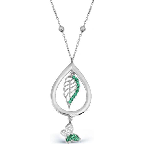 Argentum Concept-Butterfly Dangle Silver Bulk Angel Wing Necklace