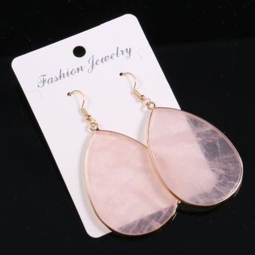 Natural stone earrings water drop shape charm agated crystals jewelry models trendy gift for women or girlfriend size 37x56mmmm