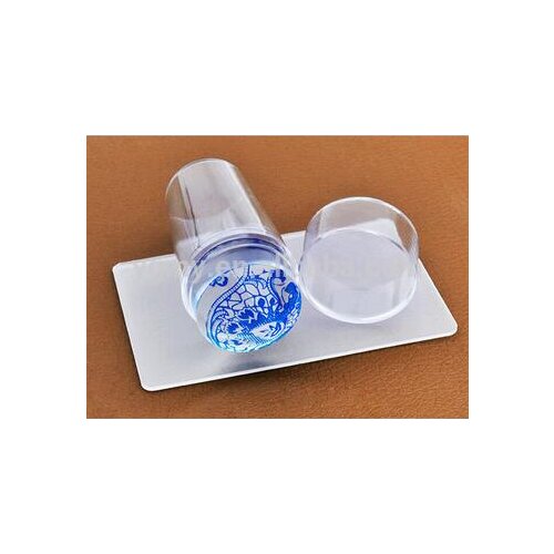 2021 selling Design Pure Clear Jelly Silicone Nail Art Stamper Scraper with Cap Transparent 2.8cm Nail Stamp Stamping Tools #YZ1