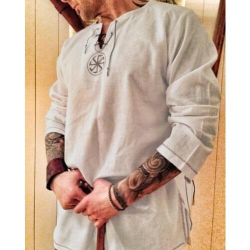 Medieval Shirt Robe Viking Mens Dress Knight Renaissance Cotton Tunic Short Sleeve Shirts Tops Costume Disfraz Medieval belt