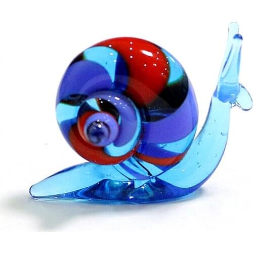 Handmade Murano Glass Snail Miniature Figurines Ornaments Cute Animal Art Collection Home Decor Statuette New Year Gift For Kids