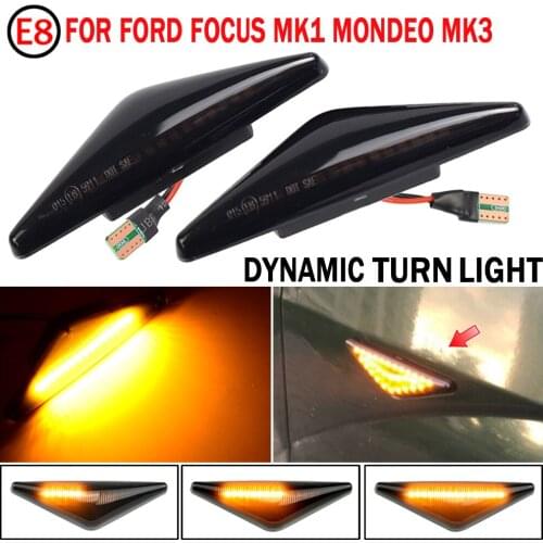 2pcs Car Lights For Ford Mondeo MK III MK3 2000-2007 LED Dynamic Turn Signal Light Side Fender Marker Sequential Blinker Lamp