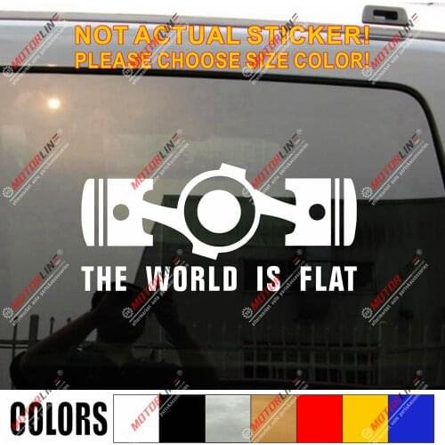 The World is Flat Box Boxer Flat Engine Car Decal Vinyl Sticker Fit for Subaru STI WRX