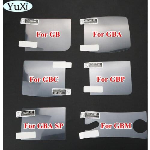 YuXi LCD Screen Protector Protective Film for Gameboy Color for GBA GBA SP GBC GB GBP for GBM Plastic Clear Protective Film