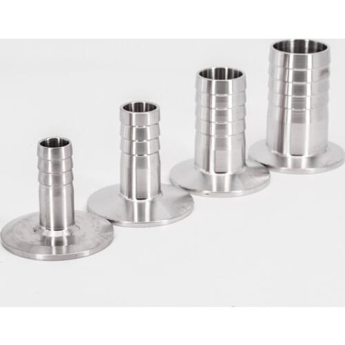 19 32 38 45 51 57 63 76 89 102mm Hose Barb x 2" 2.5" 3" 3.5" 4" Tri Clamp SUS 304 Stainless Steel Sanitary Hosetail Home Brew