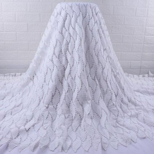 Zhenguiru 5Yards Nigerian Guipure Cord Lace Fabric Hot Sale Hollow Embroidery African Lace Fabric For Party Daily Wear A1835