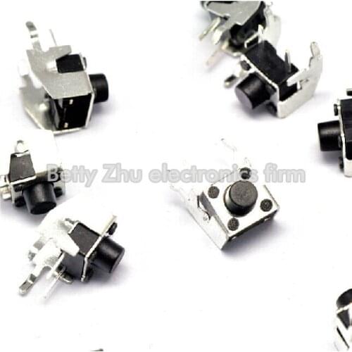 100PCS/LOT 6 * 6 * 6MM touch switch with stand two feet of horizontal button switch