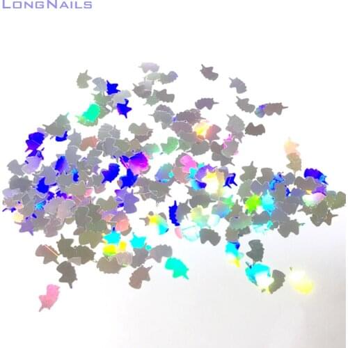 10g/Jar Polyester Holo Glitter Unicorn Sequins 8*6mm Dreamy Silver Craft,Face,Decors Laser Slice Holographic Nailglitter #2021-6