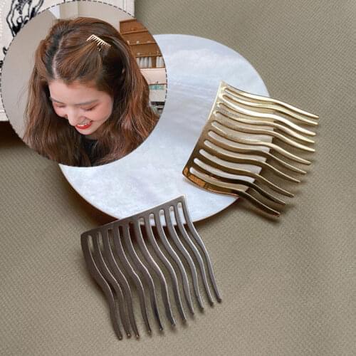 11 Curved Teeth Alloy Hair Clip Women Metal Hair Comb Seamless Hairpin Wave Insert Comb DIY Styling Tool Woman Hair Accessories