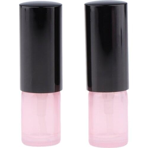 2pcs Pink Empty Glass Pump Spray Bottle Cosmetic Sprayer Container Dispenser