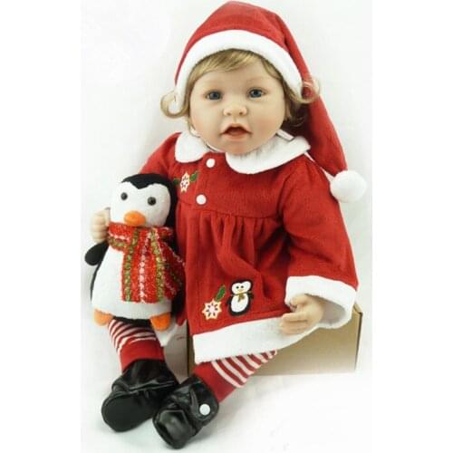2016 Lifelike 22Inch 55cm Silicone Reborn Baby Dolls Bonecas Handmade Realistic Christmas Doll Bebe Reborn Brinquedos Juguetes