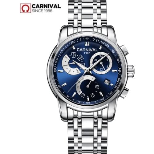 2018 Carnival military men watch top brand luxury automatic mechanical watches men full steel clocks relogio masculine kol saati