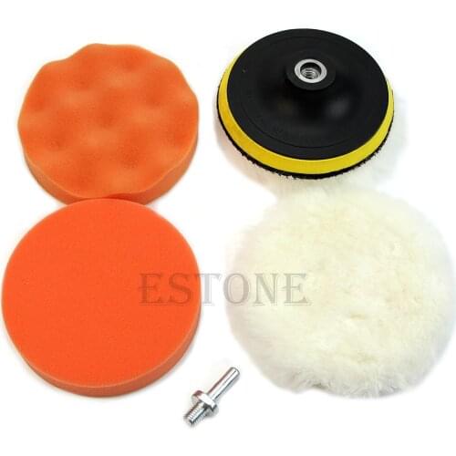 2020 New Sale 6pcs 5'' Auto Car Polisher Polishing Polish Buffer Clean Waxing Pad Set