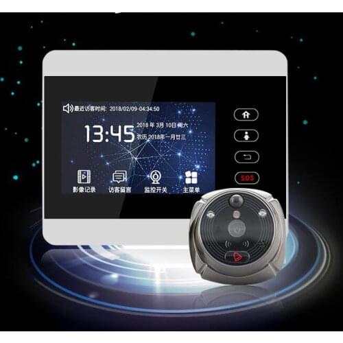 4 Inch Monitor WIFI Doorbell App Remote Control Build-in Battery Can Leave Video Message