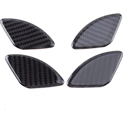 4Pcs/Set Car Black Carbon Fiber Interior Door Bowl Cover Trim Decoration Fit For Honda CR-V 2007 2008 2009 2010 2011