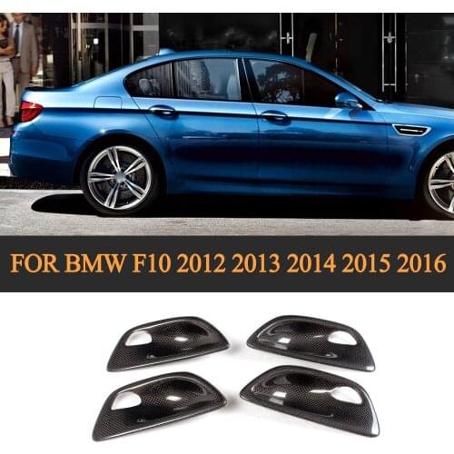 4pcs/set Carbon Fiber Inside Door Handel Bowel Car Decoration for BMW F10 2012 2013 2014 2015 2016