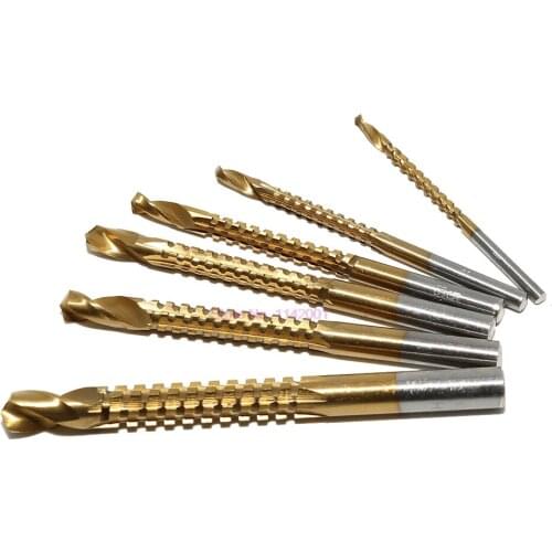50set 6Pcs/set Countersink Drill Bit Power Tools Speed Out Metal Titanium Coated HSS Twist Drill Set Saw Metal Drilling Tool