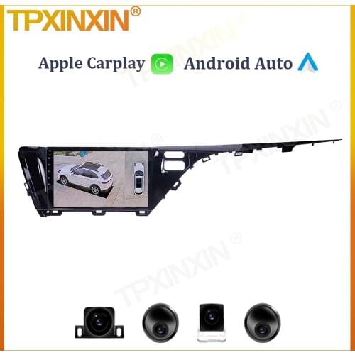 6+128G For Toyota Camry 2018 2019 2020 Android Car Multimedia Player Tape Recorder GPS Navigation Carplay IPS Screen 360 Camera