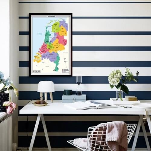 60*90cm In Dutch Decorative Wall Poster Netherlands Map Canvas Painting Home Decoration School Supplies Birthday Gift