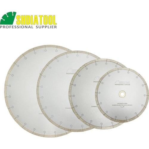 SHDIATOOL 2pcs Dia 8"/10" Diamond Ceramic Saw Blades with Hook Slot Cutting Disc for Ceramic Tile Porcelain Marble 200/250mm