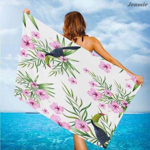 Floral Bath Towel Bathroom Tropical Plants Microfiber Beach Towel Leaf Pineapple Butterfly Shower Towel Toucan Yoga Mat 50x100cm
