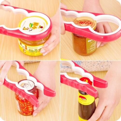 Lid Jar Opener 4 In 1 Handy Screw Cap Jar Openers Multi Purpose Can Opener Bottle Lid Grip Wrench Bottle Kitchen Gadgets