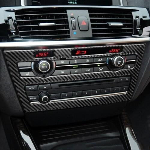 Carbon Fiber Central Console Air Conditioner CD Panel Frame Decoration Cover Trim For BMW X3 F25 X4 F26 2011-17