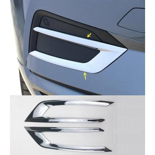 For Volvo XC60 2018 2019 2020 Chrome Front Fog Light Lamp Cover Trim 2pcs Car modification Auto parts