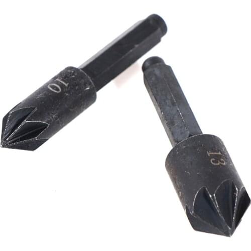 2PCS 7 Flute Sink Chamfer Cutter Countersink Drill Bit Carbon Steel 1/4 Hex