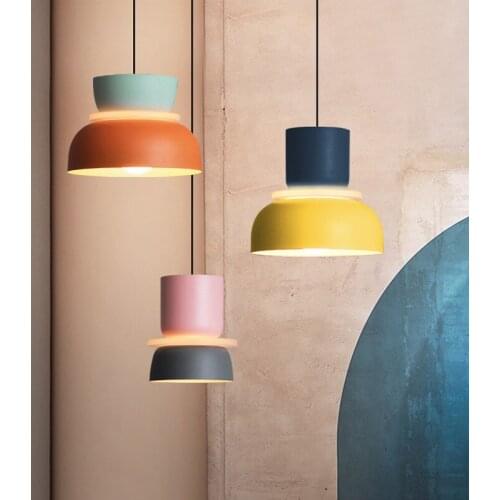 Personality pendant light Iron Lamp body Living room pendant lights LED E27 Nordic bedroom pendant lamp Bedside light AC220V